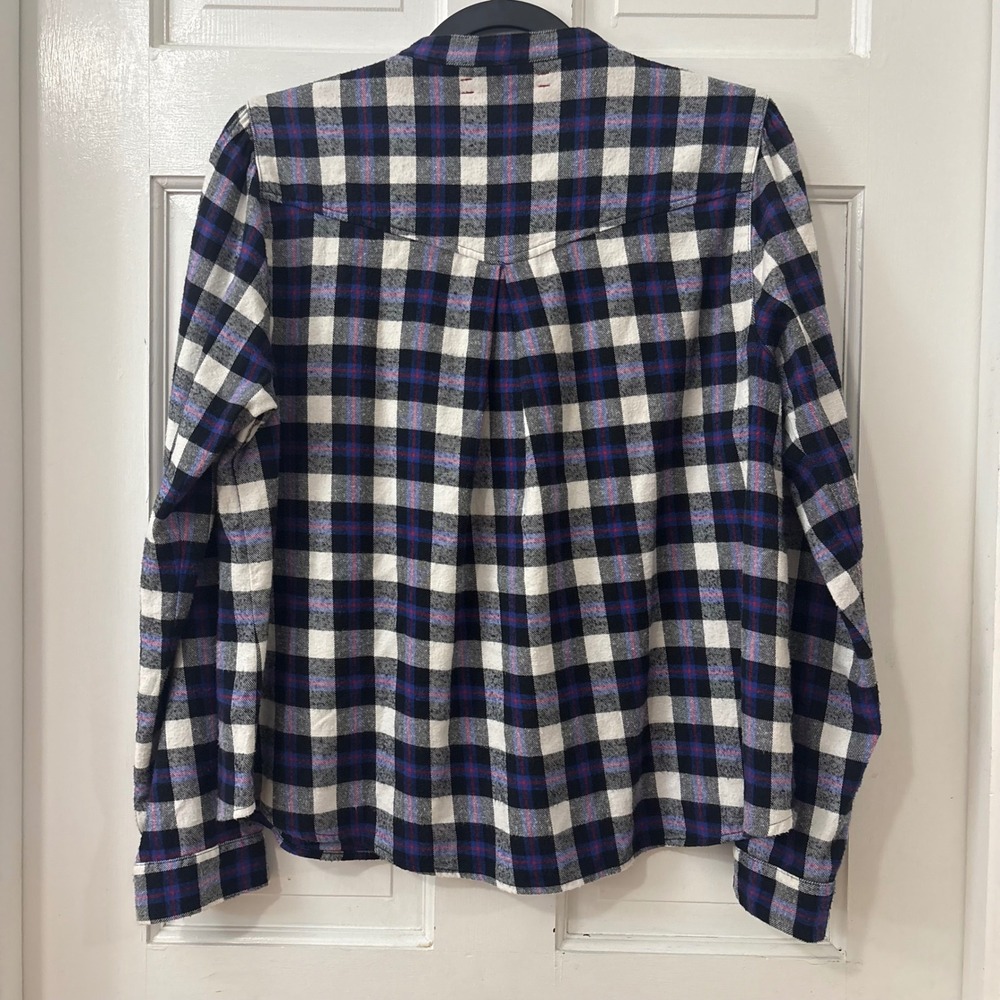 Xirena Jesse Plaid Flannel Gathered Yoke Shirt S Cotton Boho Western Cabincore - Picture 4 of 10